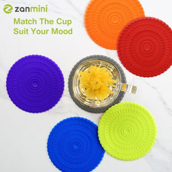 Zanmini Silicone Coaster Food Safe Cup Mat Ensemble de 6